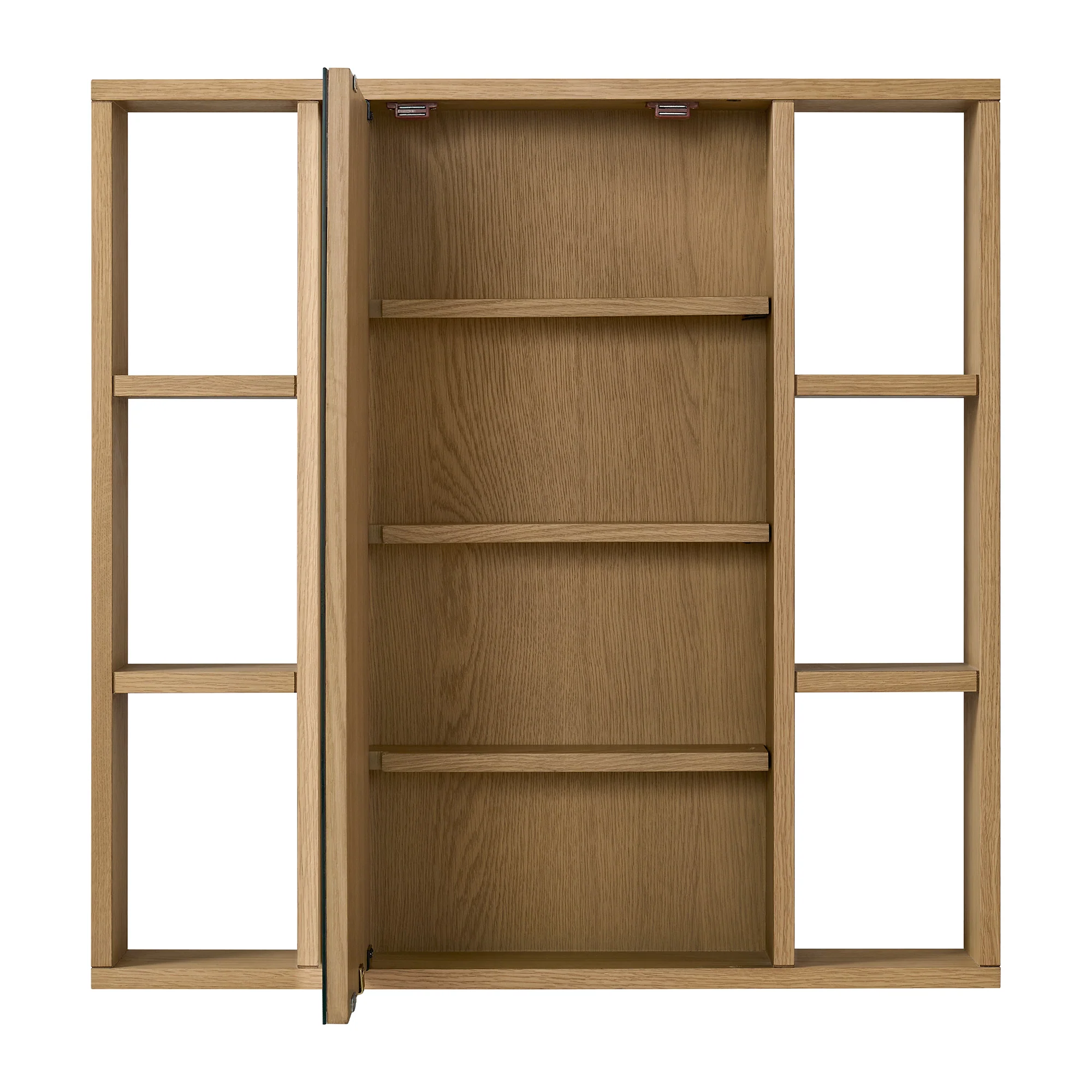 Midland 30"W x 30"H Surface Mount Medicine Cabinet with Side Shelves in Walnut or Oak - Image 6