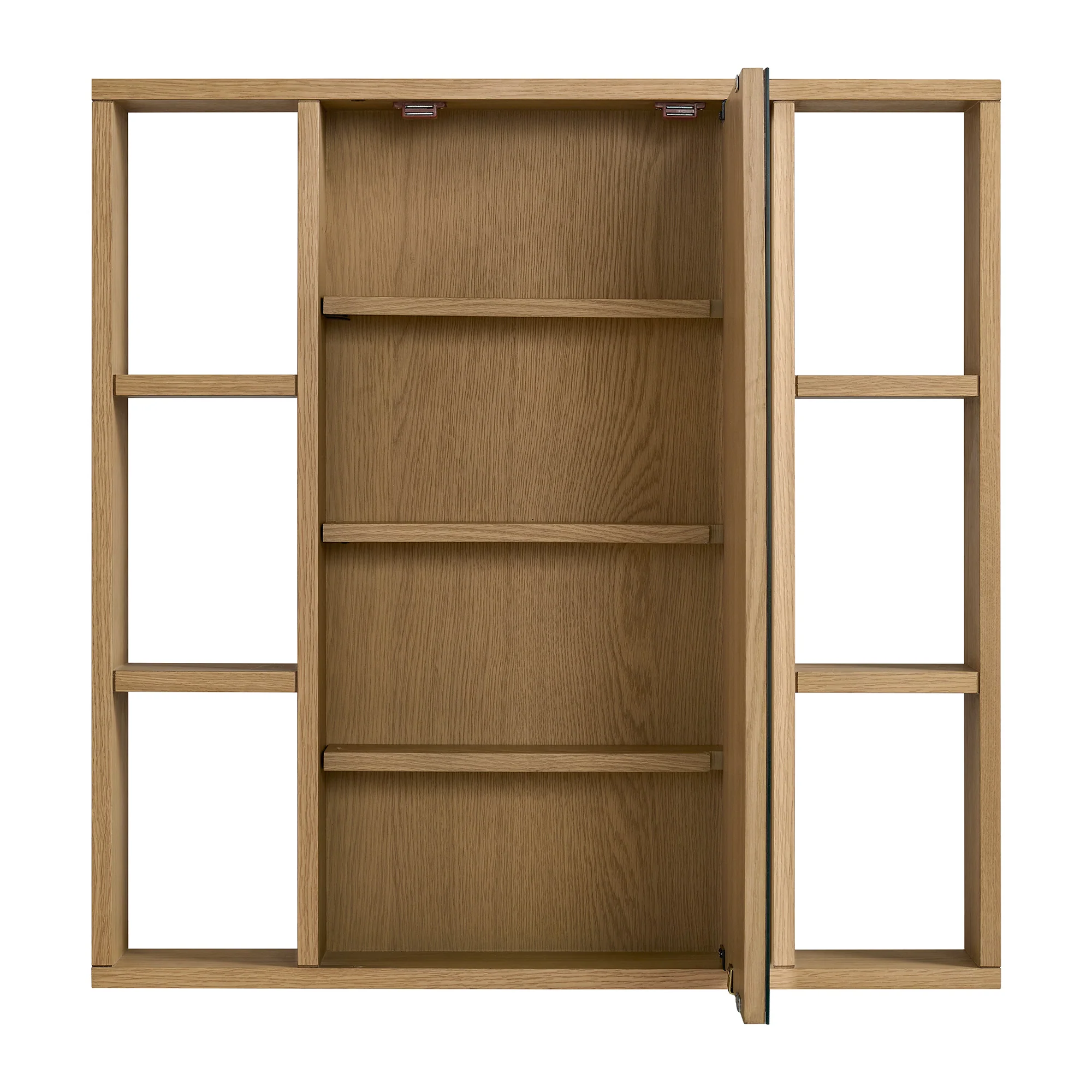 Midland 30"W x 30"H Surface Mount Medicine Cabinet with Side Shelves in Walnut or Oak - Image 9