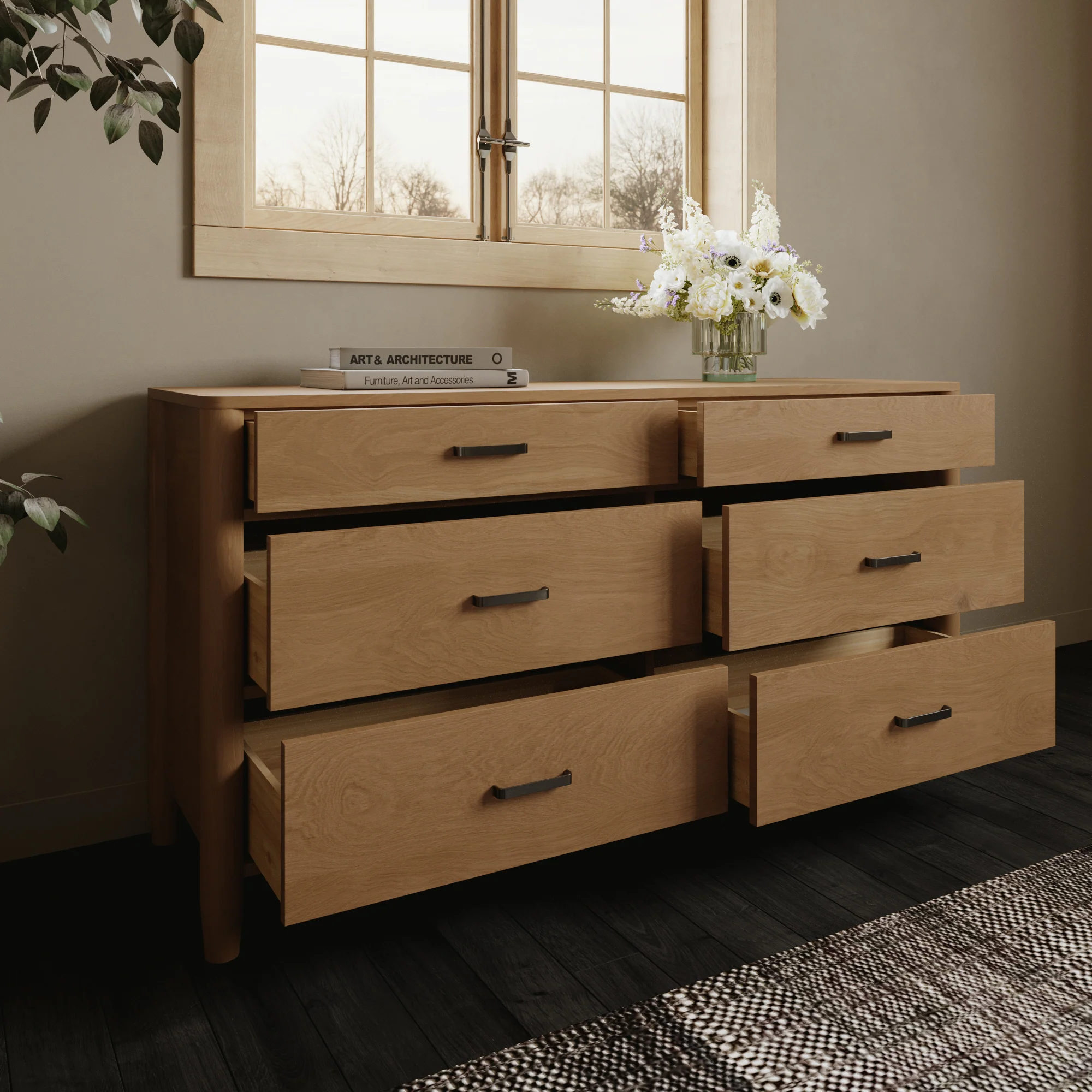 Ogden 64" Dresser in Natural Oak - Image 4