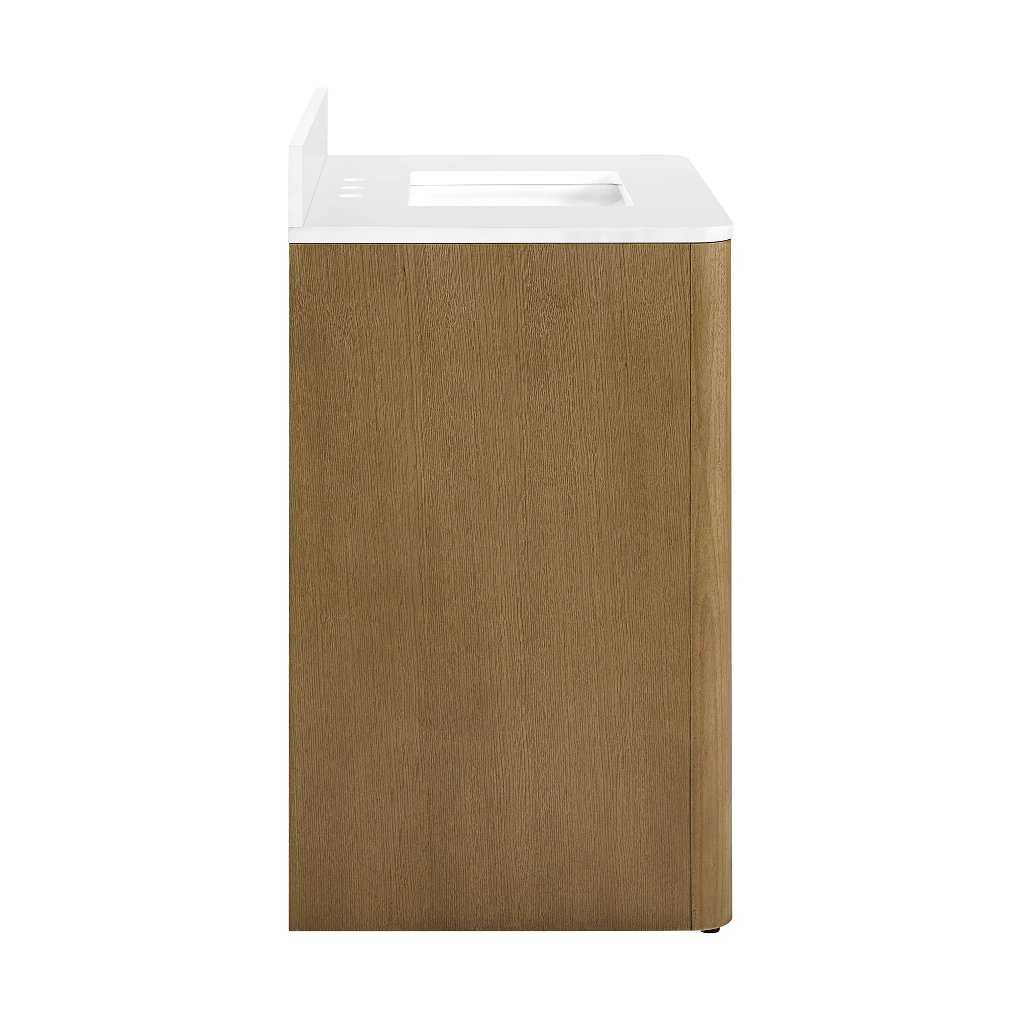 Oslo 36" Single Bathroom Vanity in Varnished Oak | White Quartz Countertop - Image 11