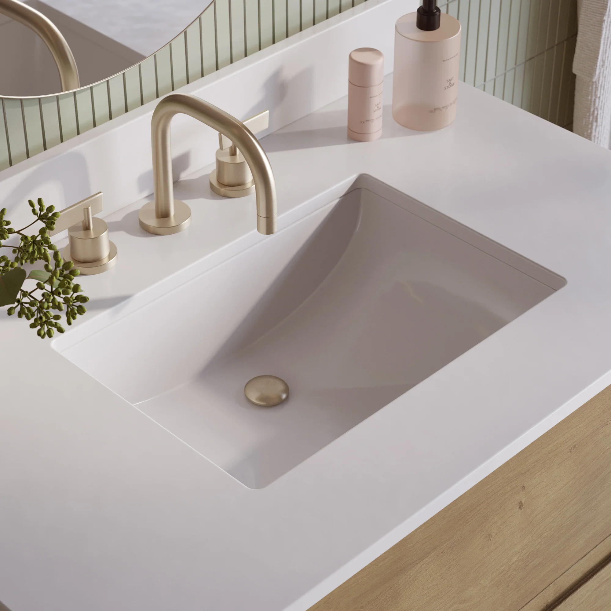 Oslo 36" Single Bathroom Vanity in Varnished Oak | White Quartz Countertop - Image 5