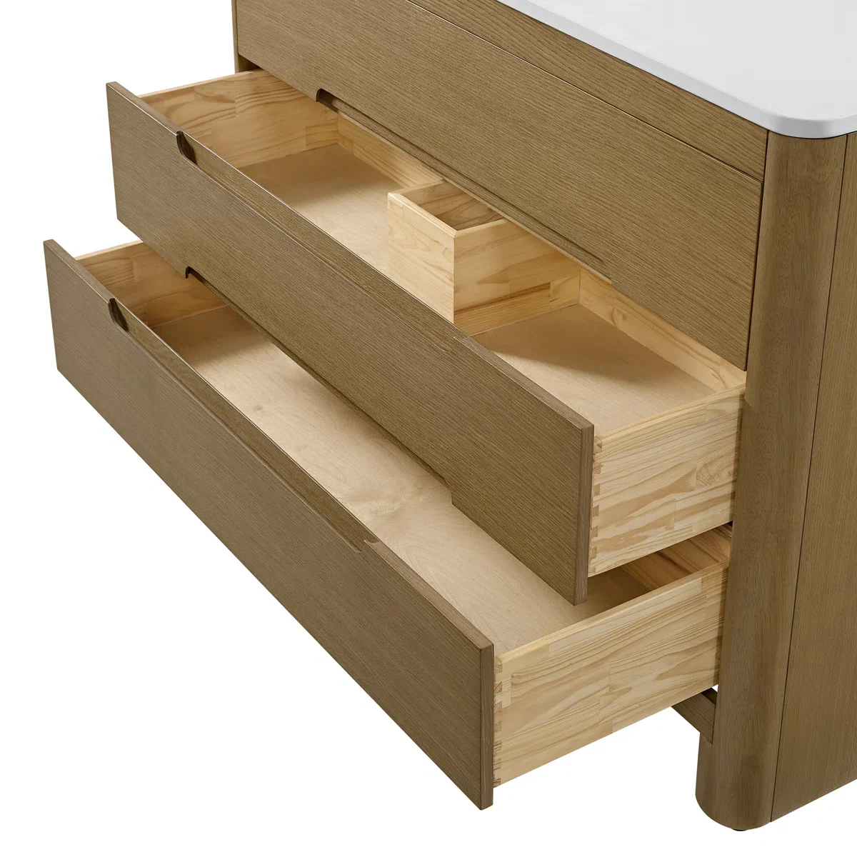 Oslo 48" Modern Oak Single Bathroom Vanity | White Quartz Countertop - Image 5