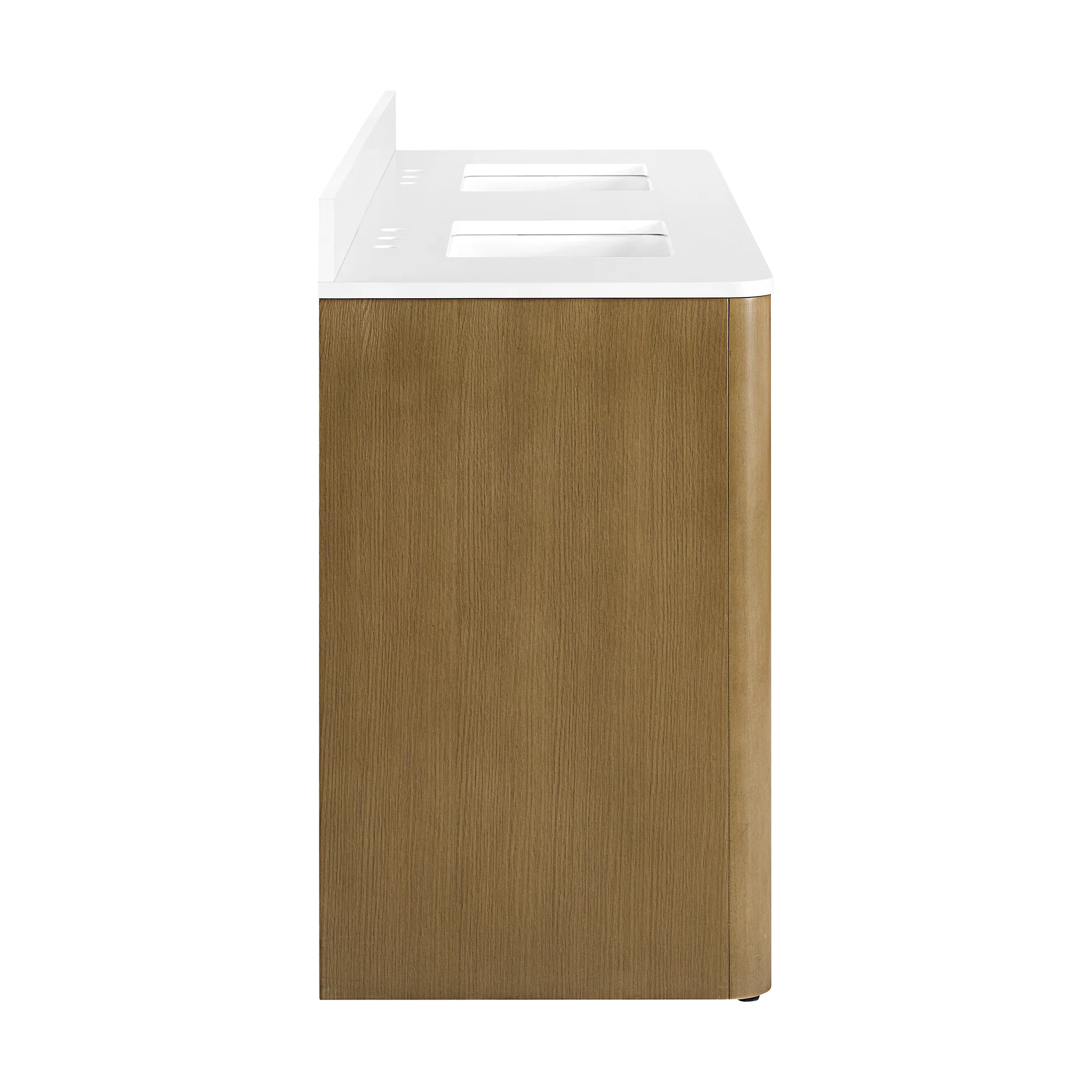 Oslo 72" Double Bathroom Vanity in Varnished Oak | White Quartz Countertop - Image 15