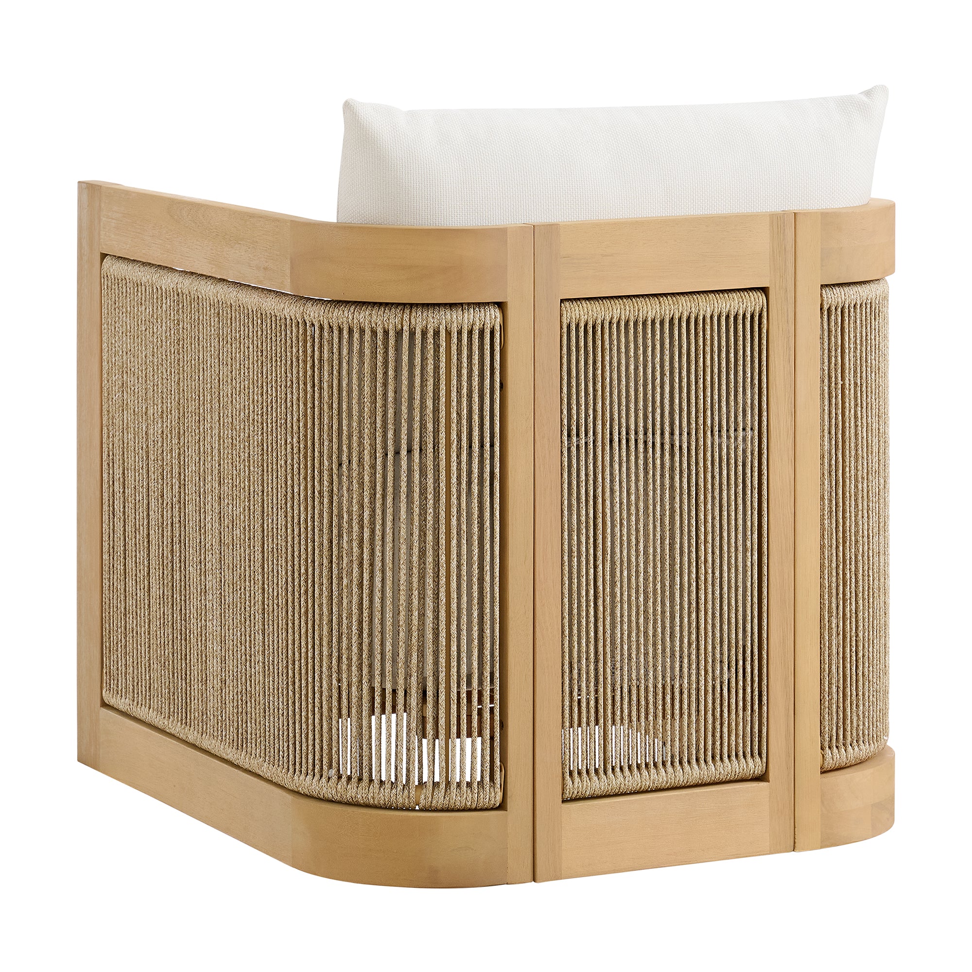 Cordelia 27" Rope Outdoor Lounge Chair in Washed Oiled Eucalyptus - Image 6