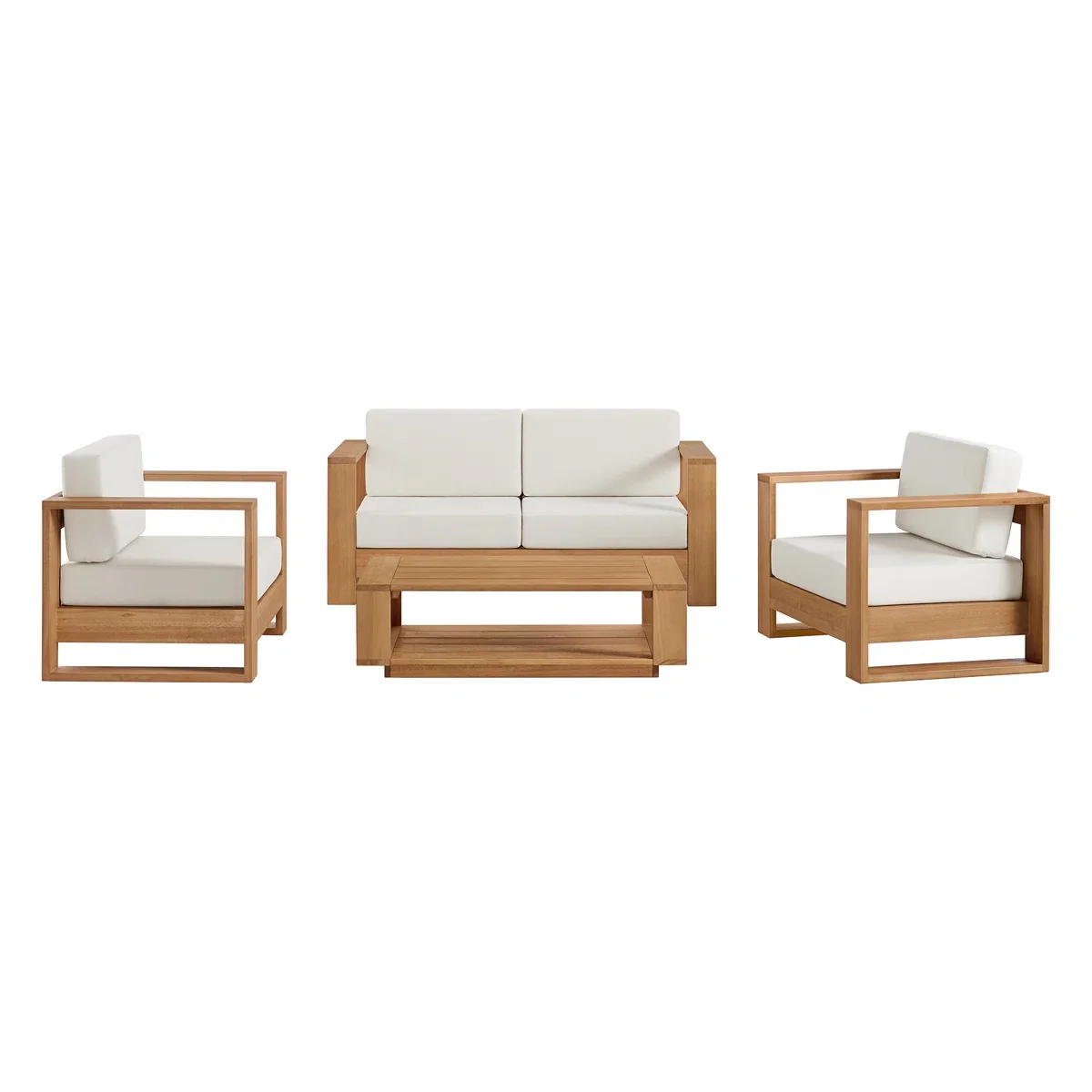 Basel 39" Outdoor Lounge Chair In Oiled Eucalyptus - Image 9