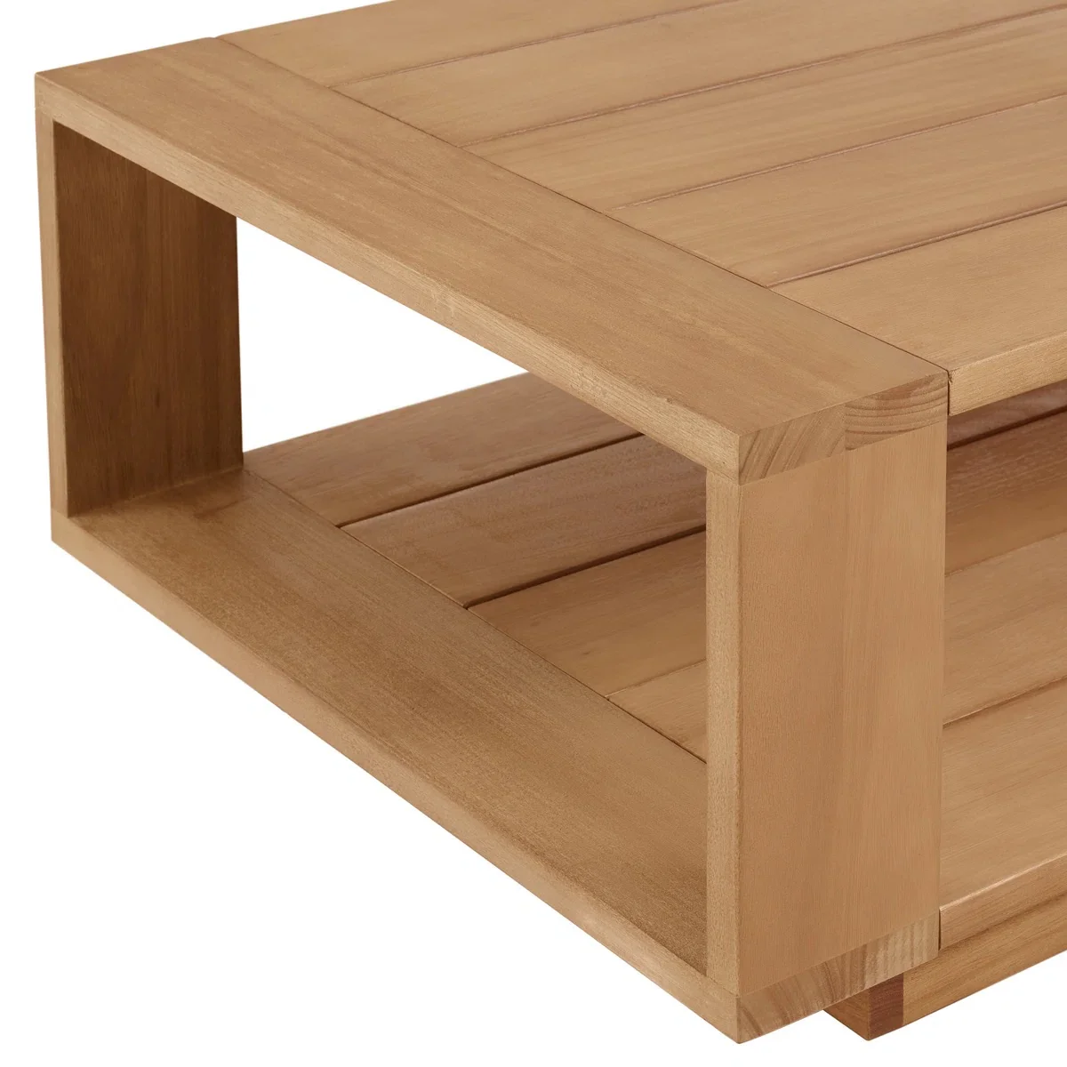 Basel 48" Outdoor Coffee Table In Oiled Eucalyptus - Image 3