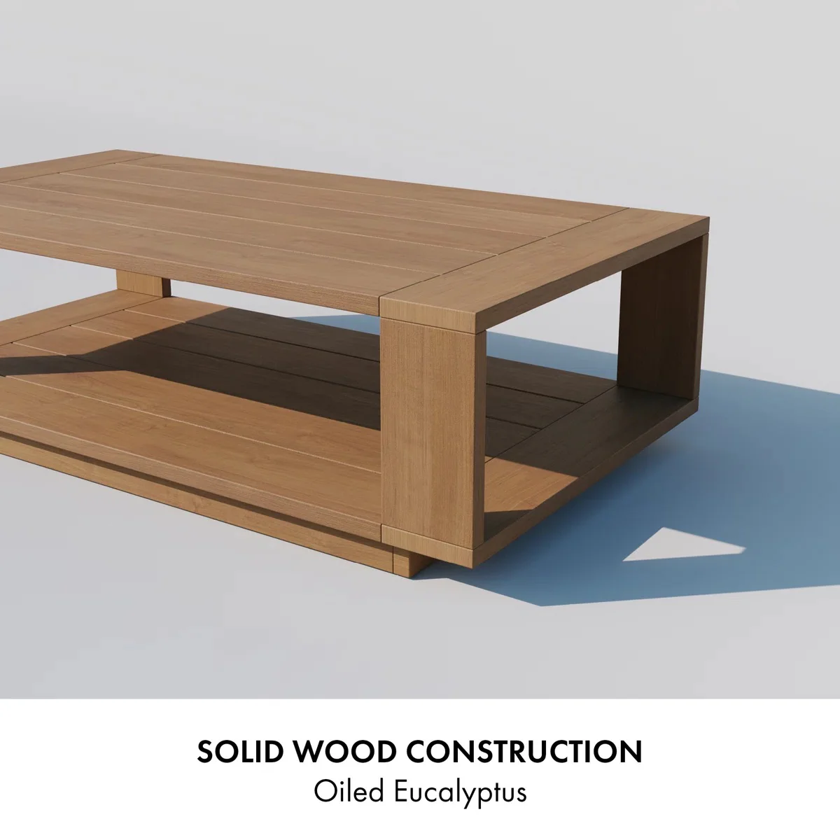 Basel 48" Outdoor Coffee Table In Oiled Eucalyptus - Image 9