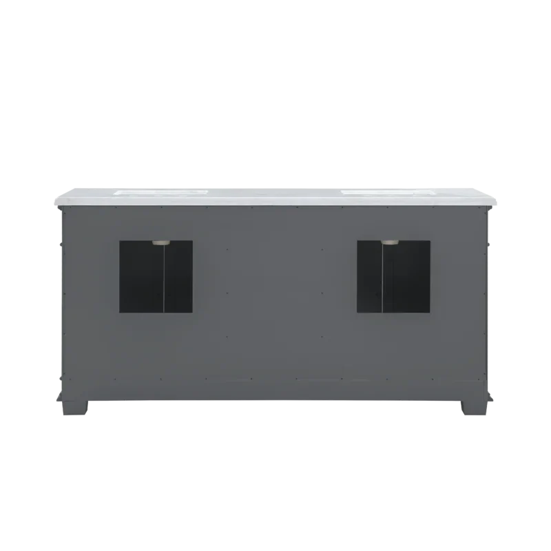 Siena 72" Traditional Double Bathroom Vanity | Carrara Marble Top in Grey - Image 10