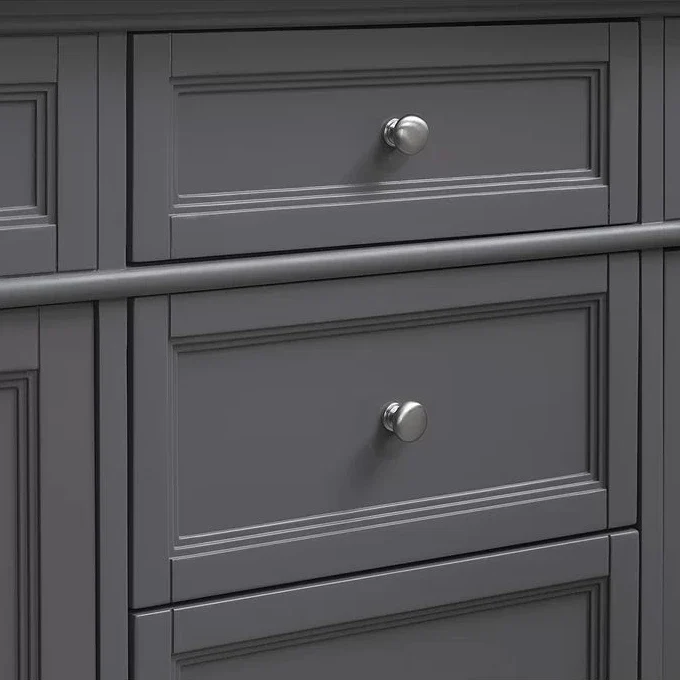 Siena 72" Traditional Double Bathroom Vanity | Carrara Marble Top in Grey - Image 4