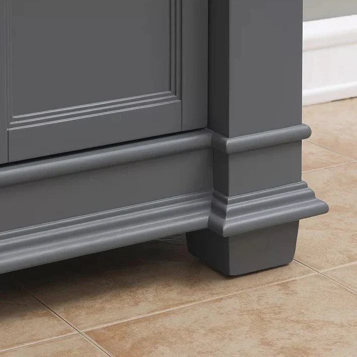 Siena 72" Traditional Double Bathroom Vanity | Carrara Marble Top in Grey - Image 5