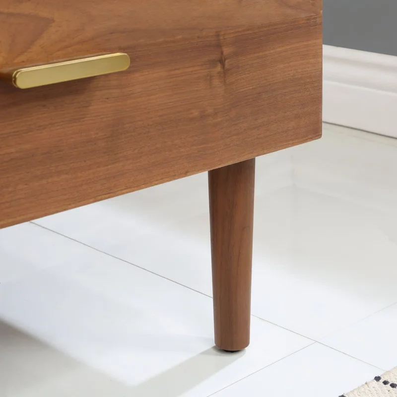 Stockholm 48" Single Bathroom Vanity in Natural Walnut | Quartz Countertop - Image 8