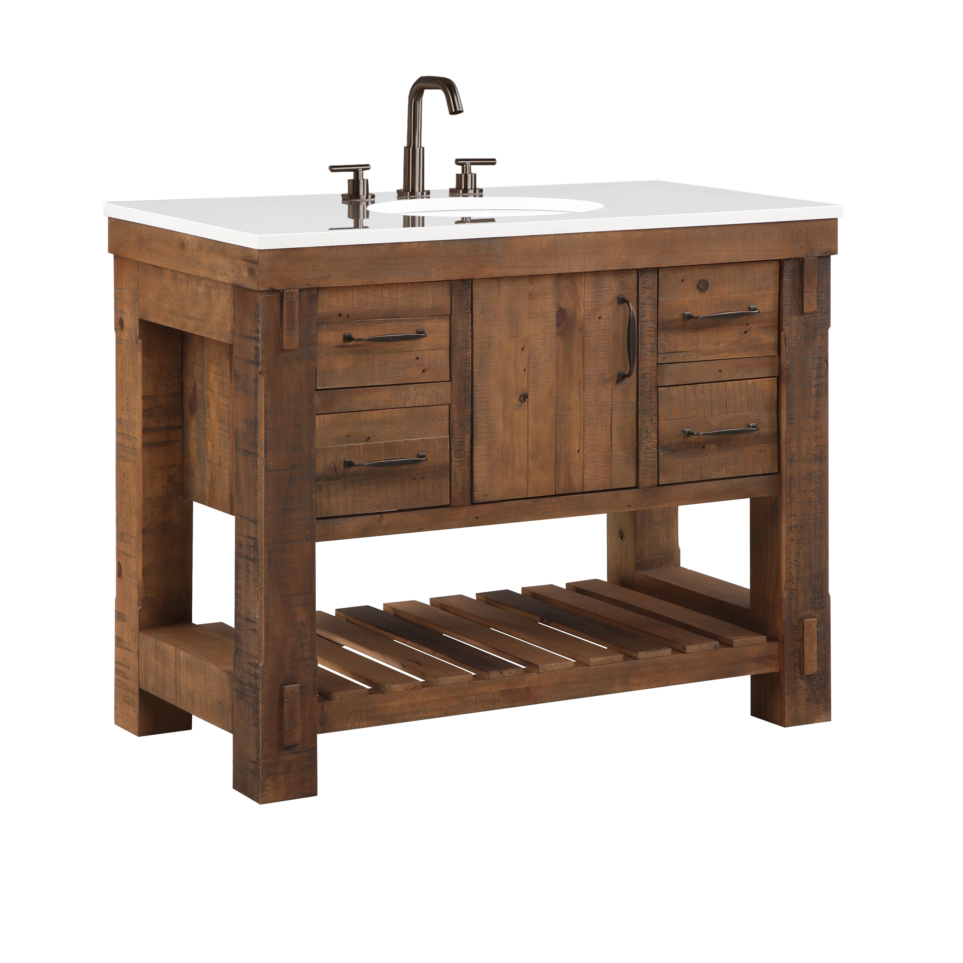 Telluride 42" Single Bathroom Vanity | White Quartz Countertop - Image 11