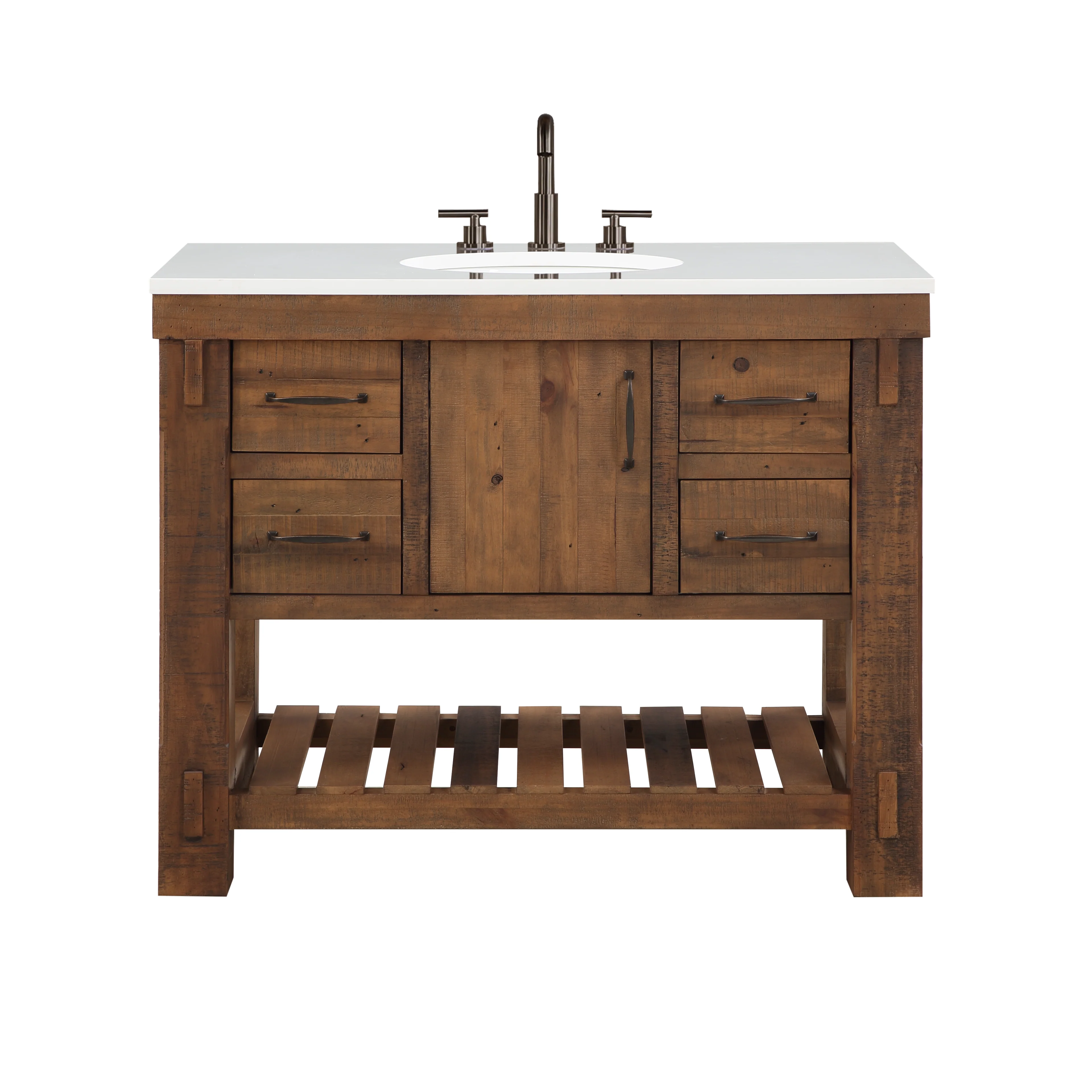 Telluride 42" Single Bathroom Vanity | White Quartz Countertop - Image 13