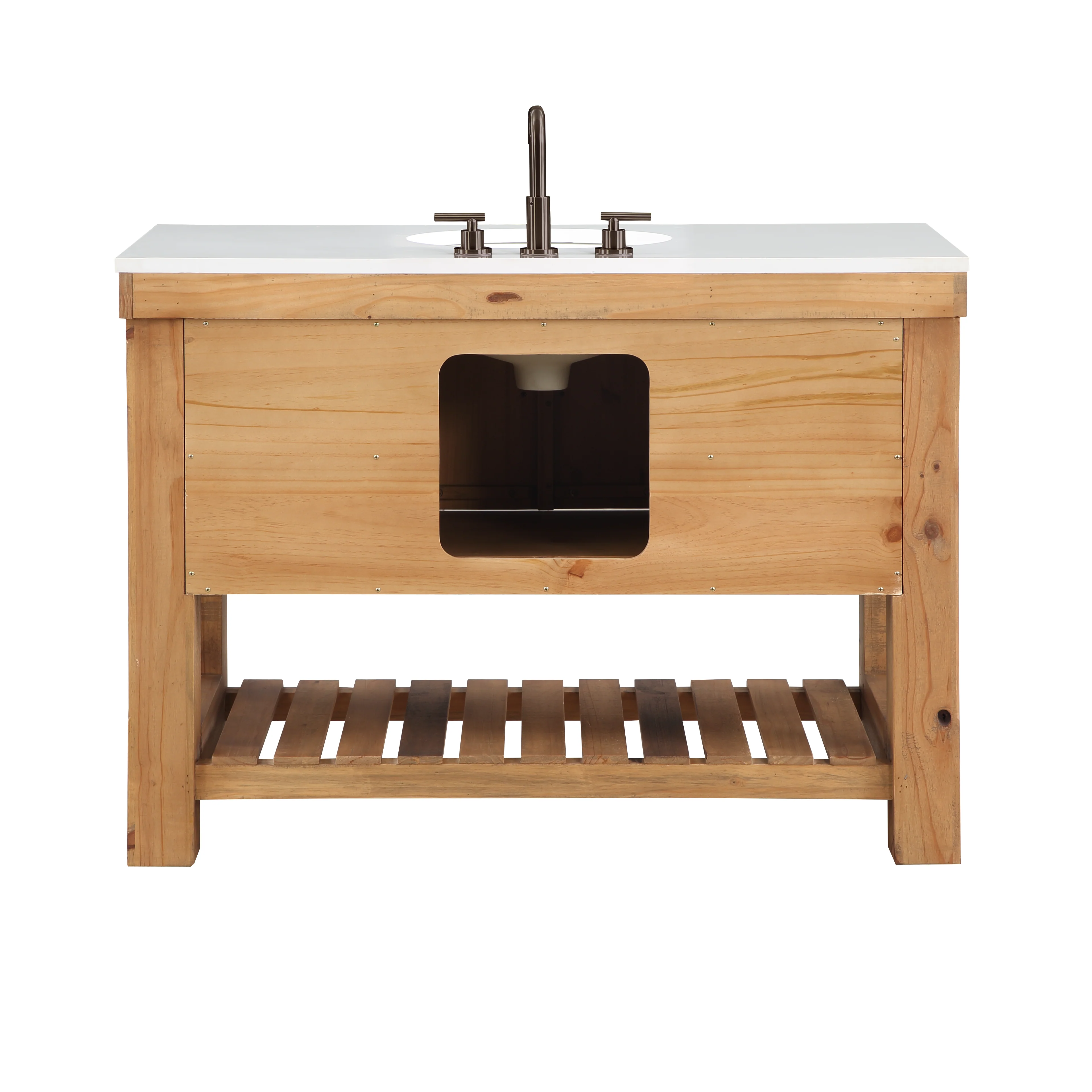 Telluride 48" Single Sink Bathroom Vanity | White Quartz Countertop - Image 12