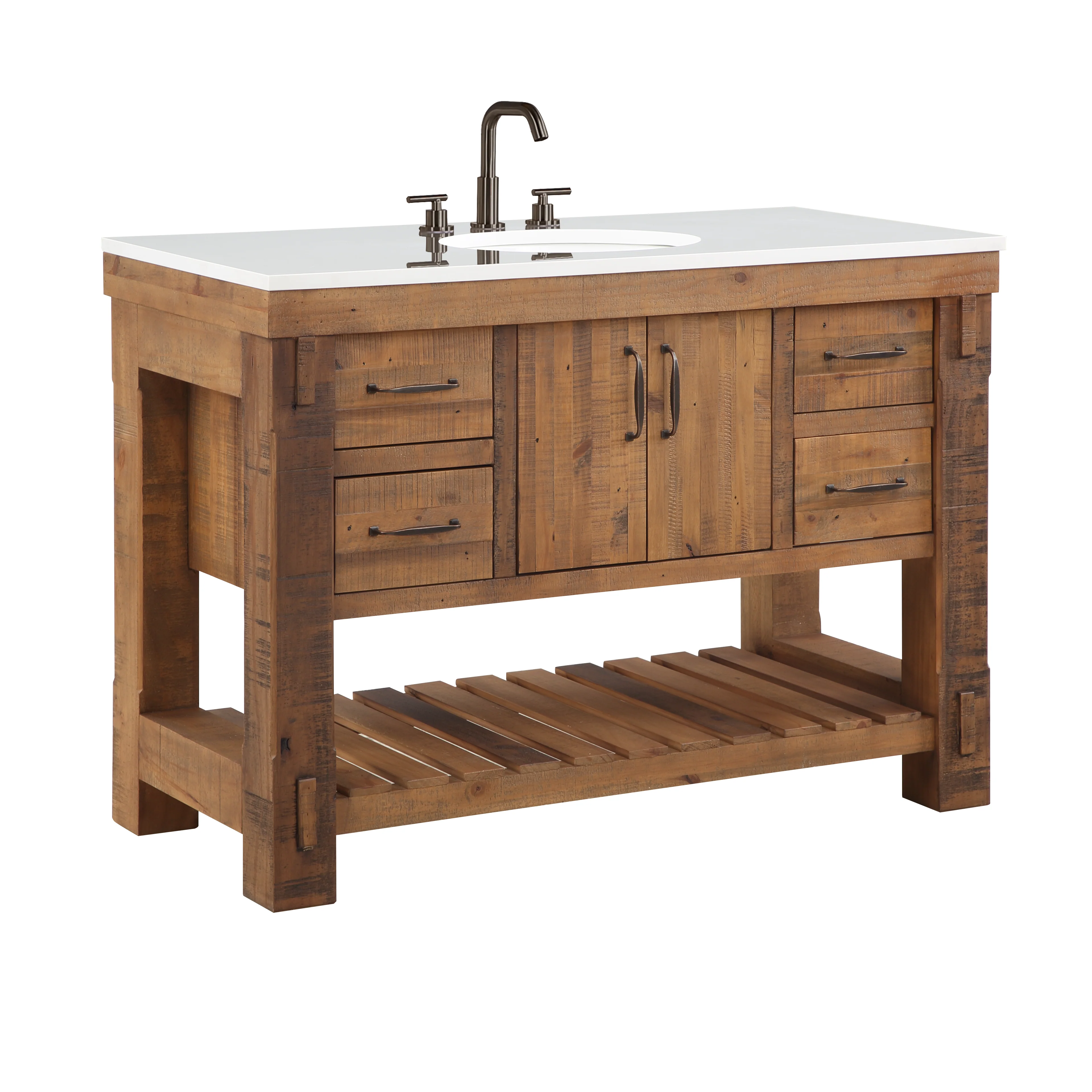 Telluride 48" Single Sink Bathroom Vanity | White Quartz Countertop - Image 13