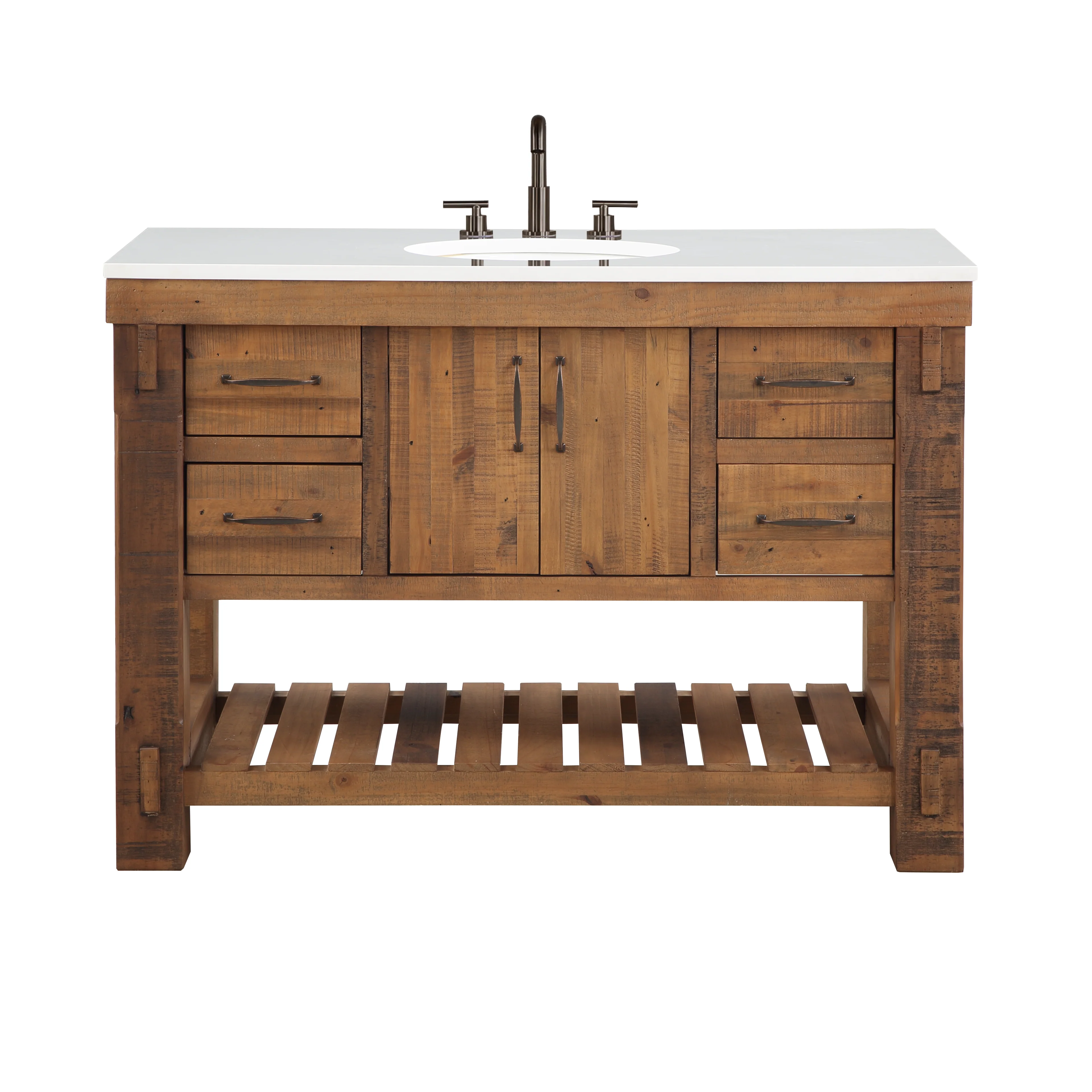Telluride 48" Single Sink Bathroom Vanity | White Quartz Countertop - Image 14
