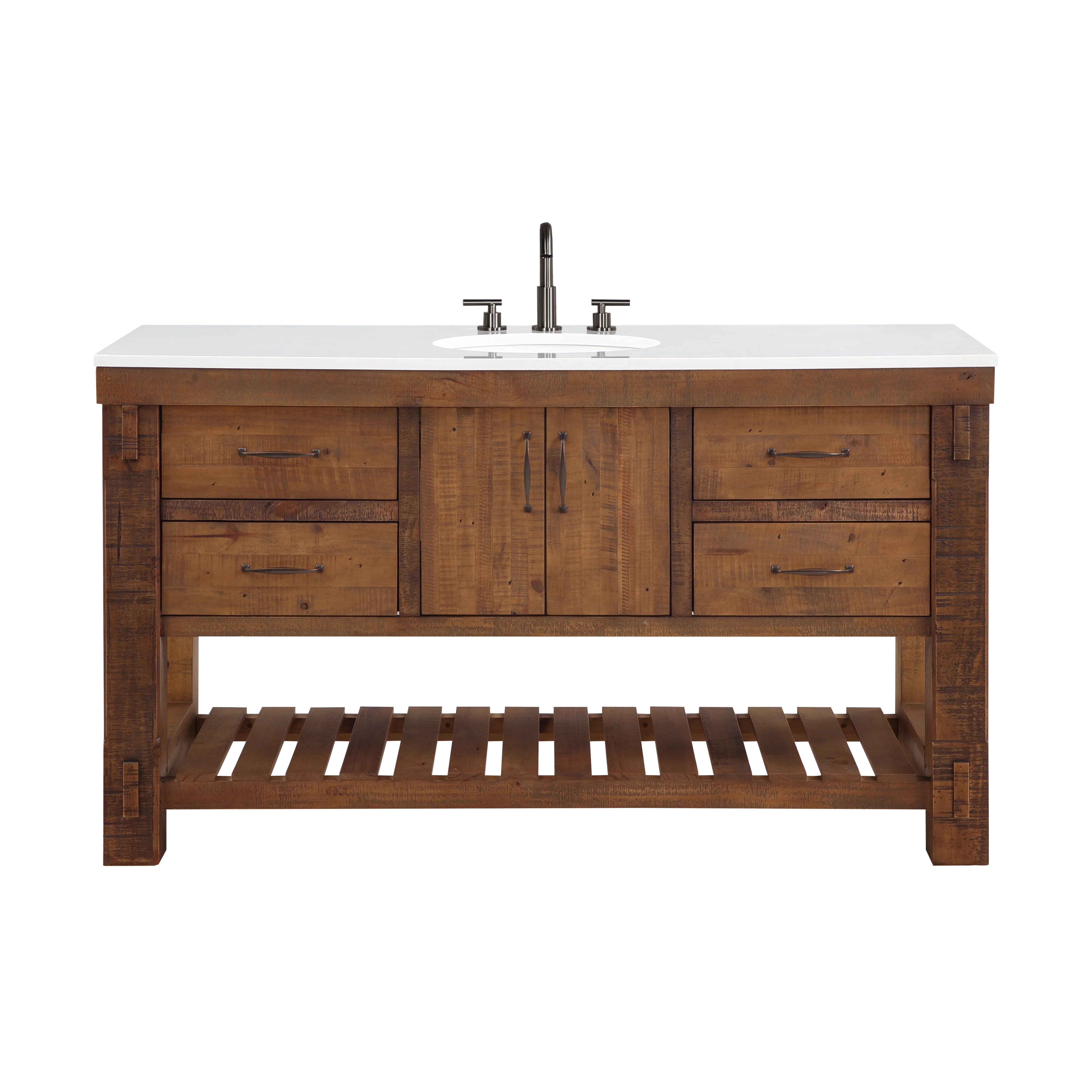 Telluride 60" Single Sink Bathroom Vanity | White Quartz Countertop - Image 18