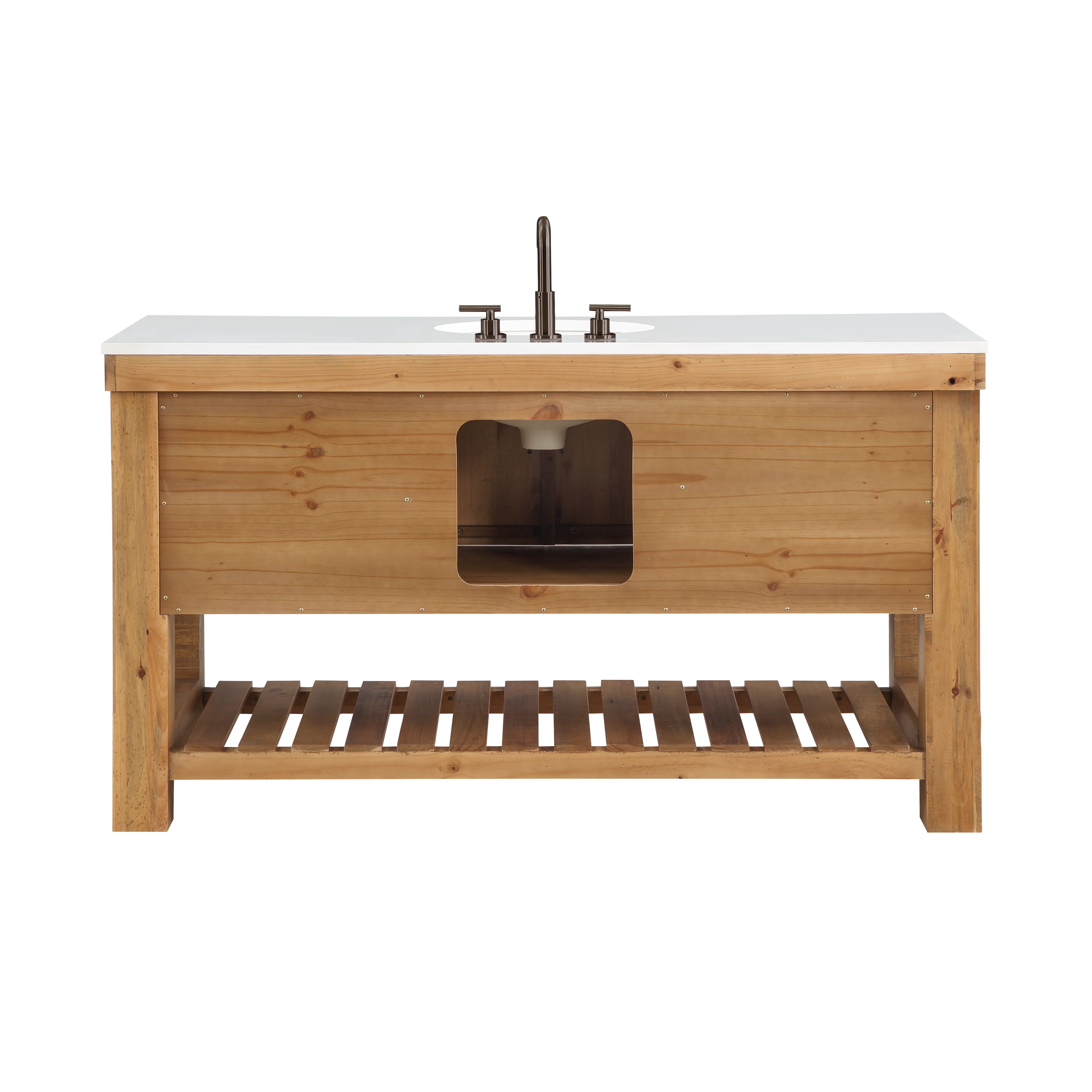 Telluride 60" Single Sink Bathroom Vanity | White Quartz Countertop - Image 9