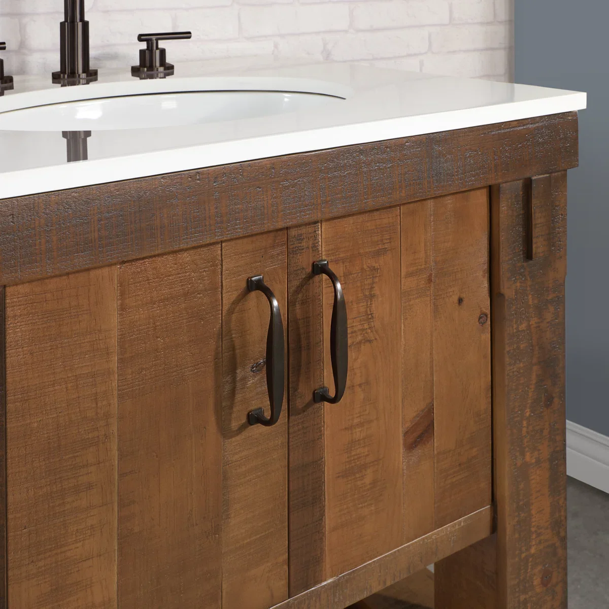 Telluride 60" Wide Double Bathroom Vanity | White Quartz Countertop - Image 10