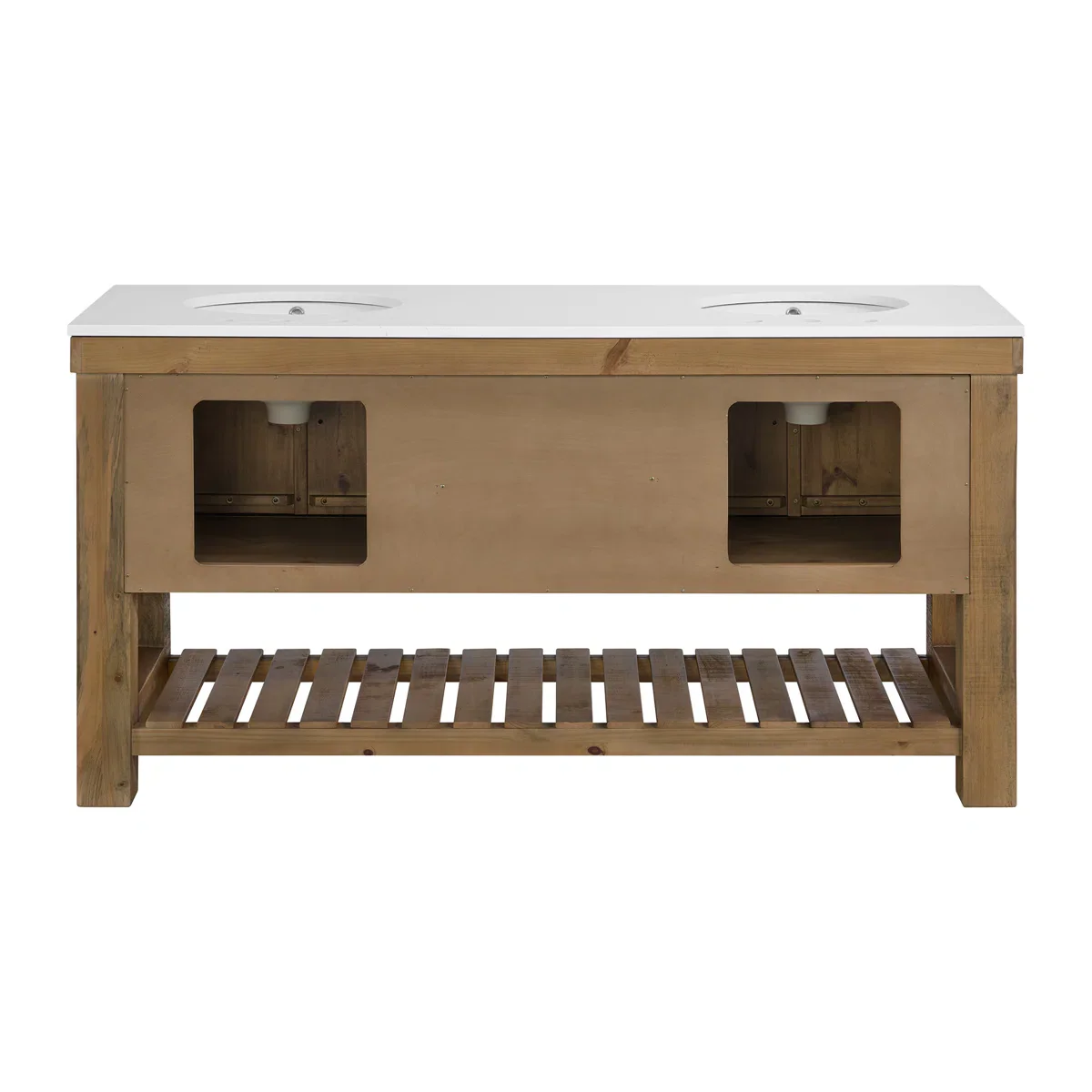Telluride 66" Double Bathroom Vanity | White Quartz Countertop - Image 13