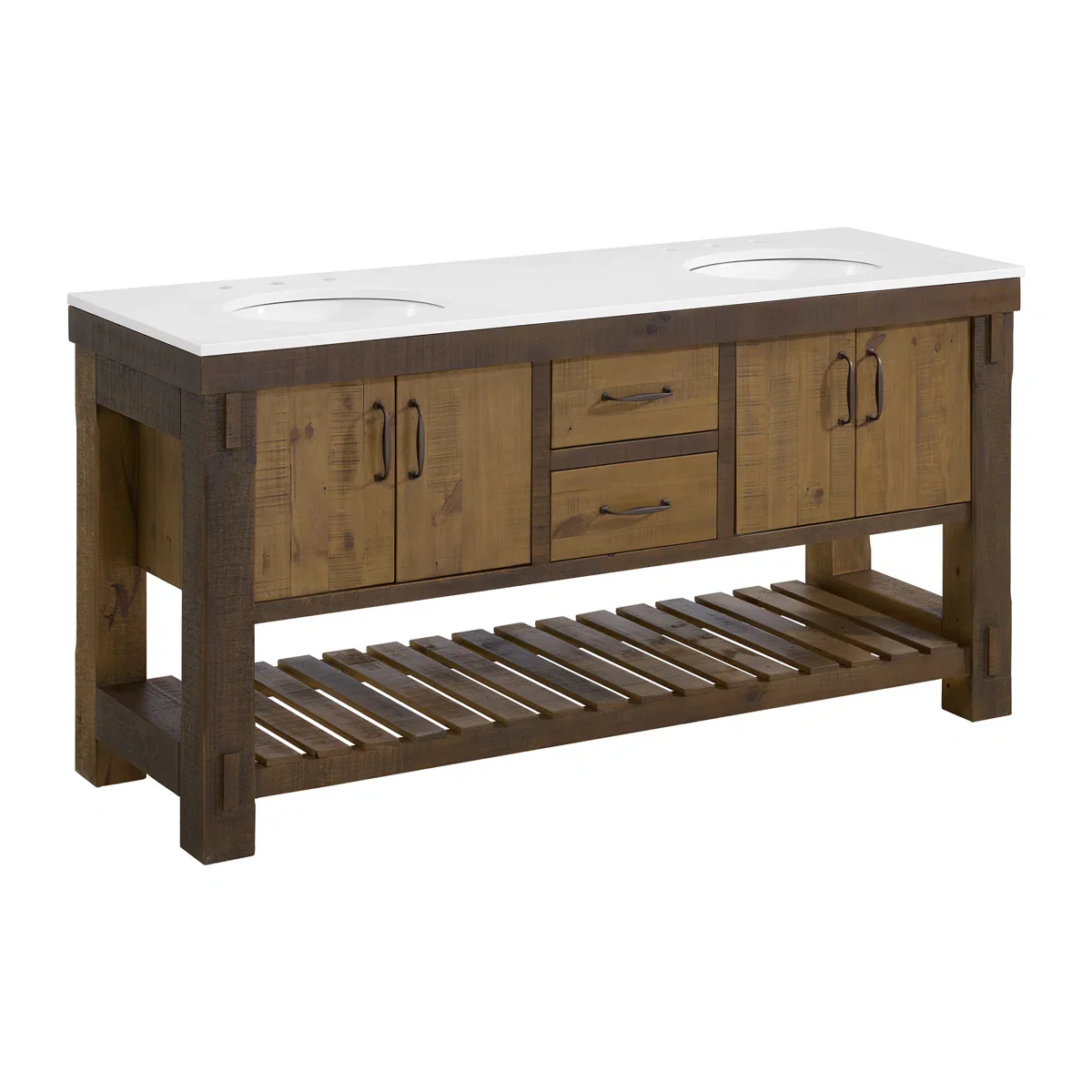 Telluride 66" Double Bathroom Vanity | White Quartz Countertop - Image 14