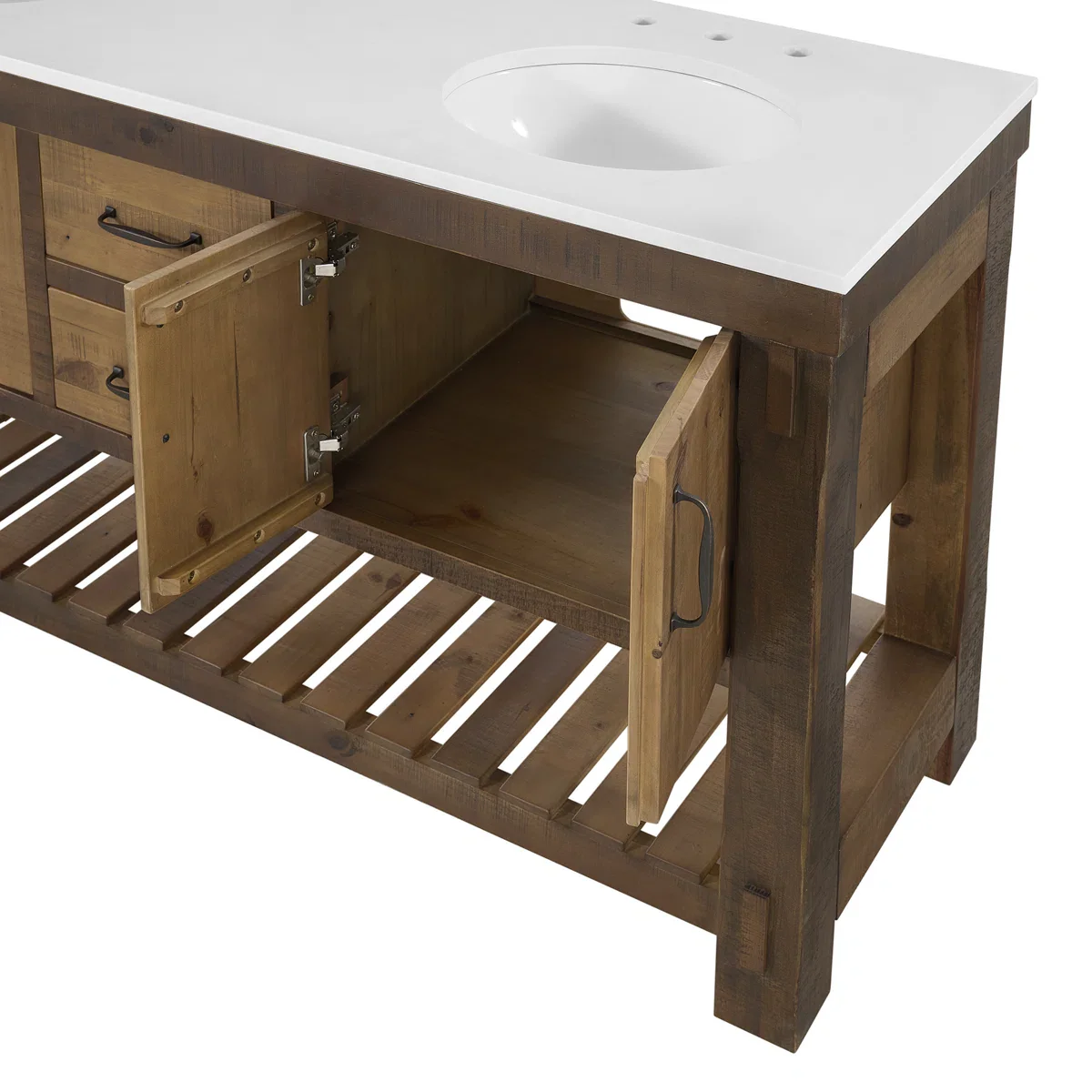 Telluride 66" Double Bathroom Vanity | White Quartz Countertop - Image 5