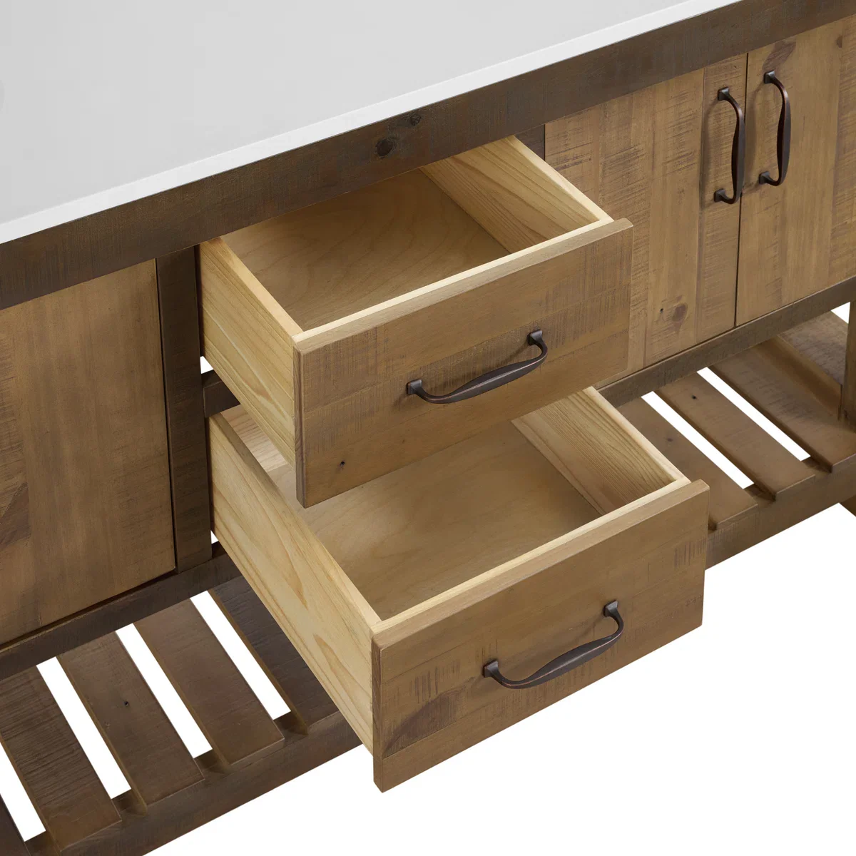 Telluride 66" Double Bathroom Vanity | White Quartz Countertop - Image 6