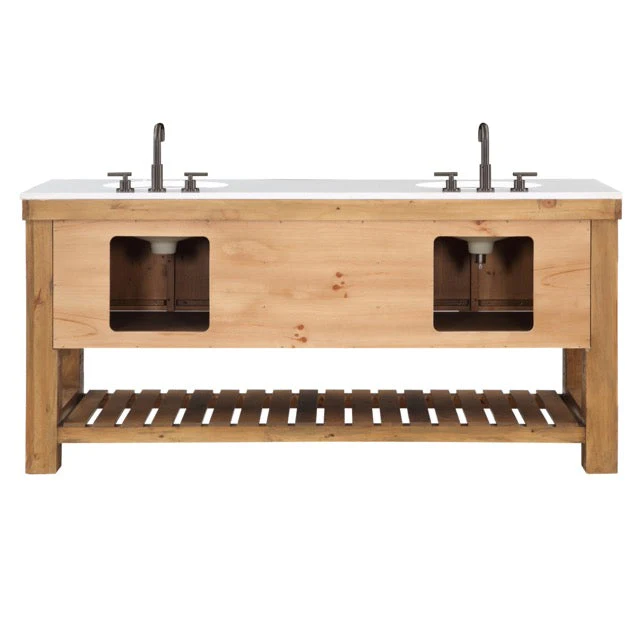 Telluride 72" Wide Double Bathroom Vanity | White Quartz Countertop - Image 12