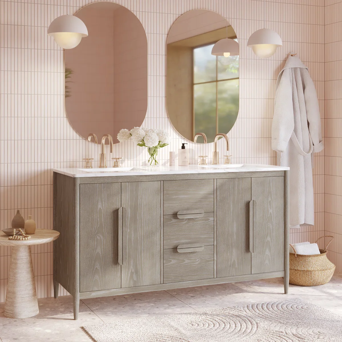 Weymouth 60" Width Double Bathroom Vanity | Quartz Countertop - Image 15