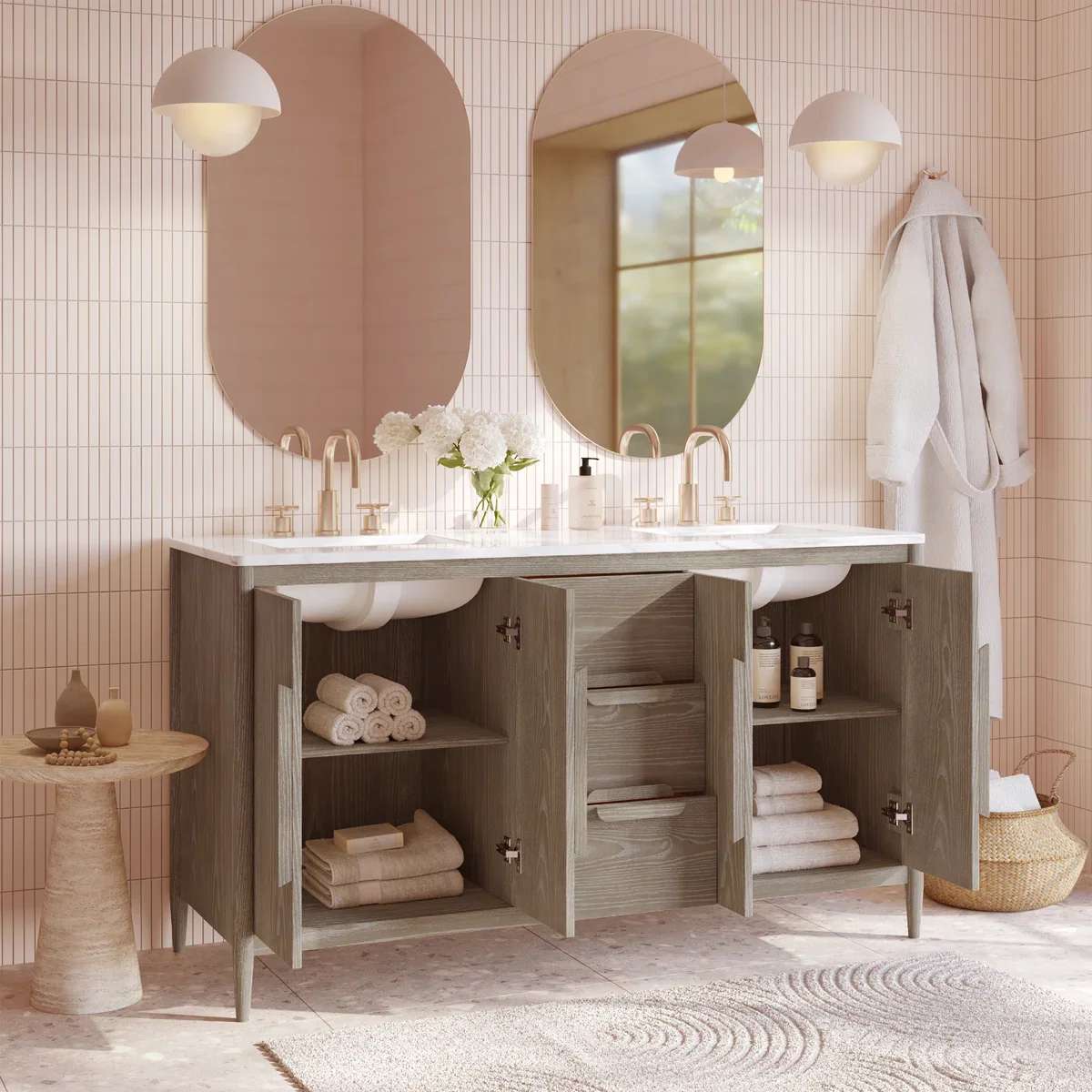 Weymouth 60" Width Double Bathroom Vanity | Quartz Countertop - Image 16