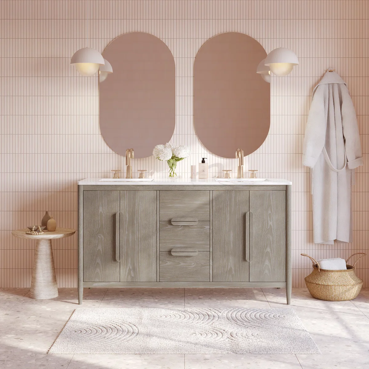 Weymouth 60" Width Double Bathroom Vanity | Quartz Countertop - Image 17