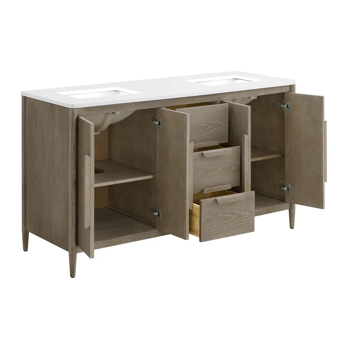 Weymouth 60" Width Double Bathroom Vanity | Quartz Countertop - Image 4