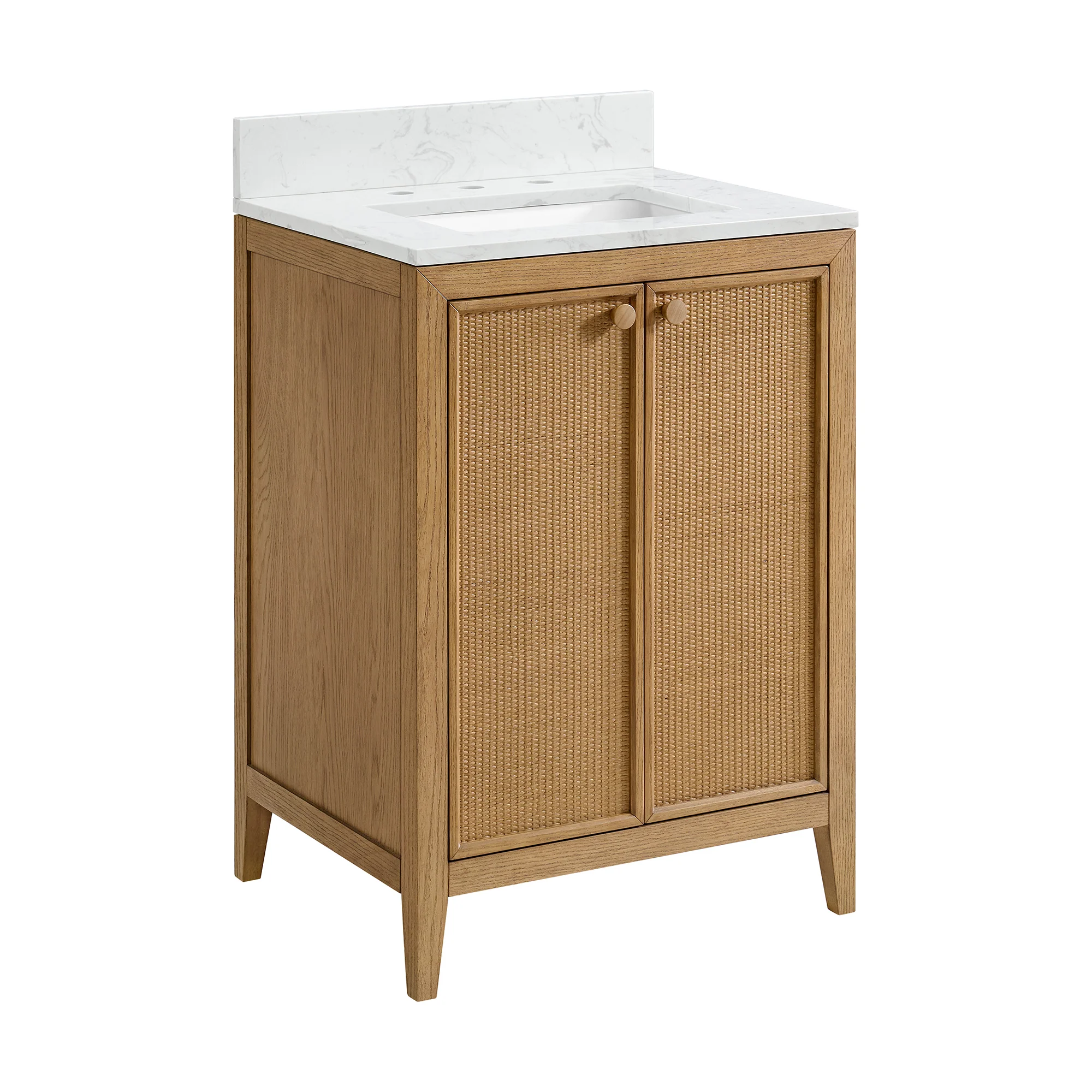 Whitney 24"W x 20"D Rattan RTA Single Bathroom Vanity | Cultured Marble Countertop - Image 12