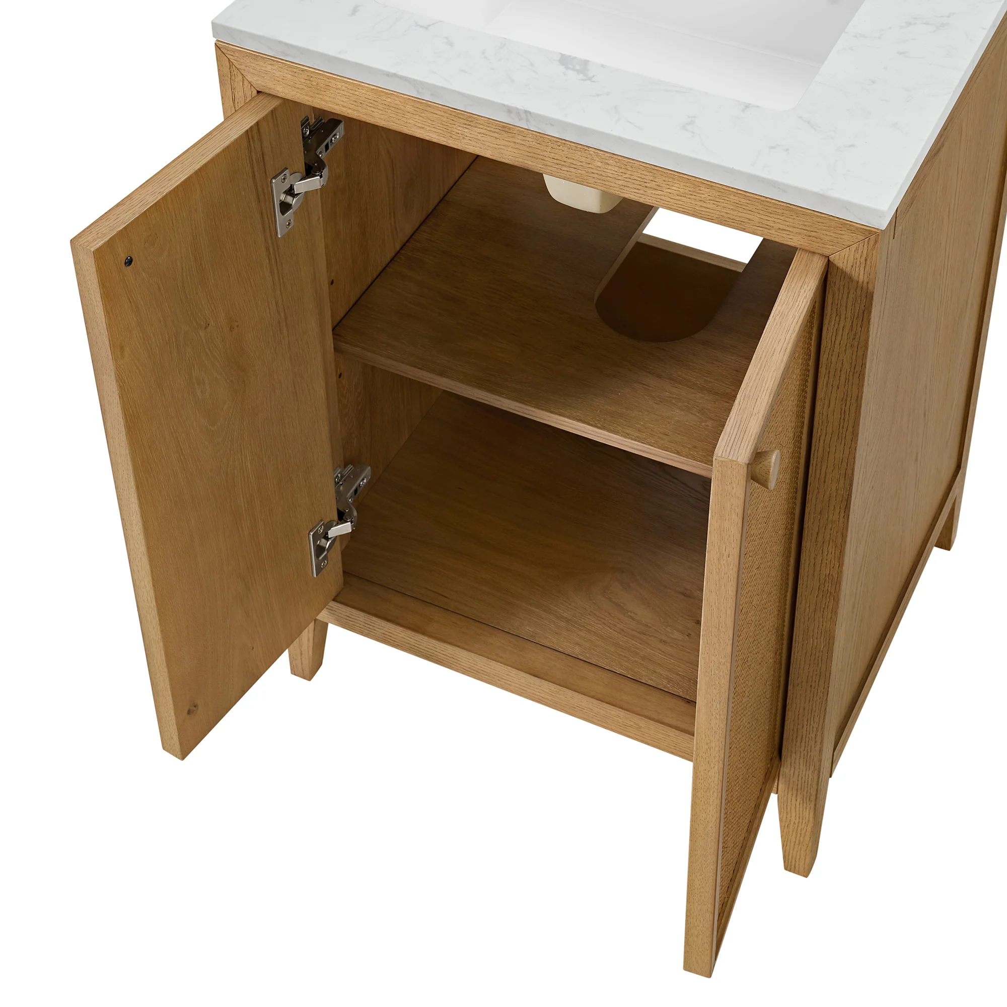 Whitney 24"W x 20"D Rattan RTA Single Bathroom Vanity | Cultured Marble Countertop - Image 5