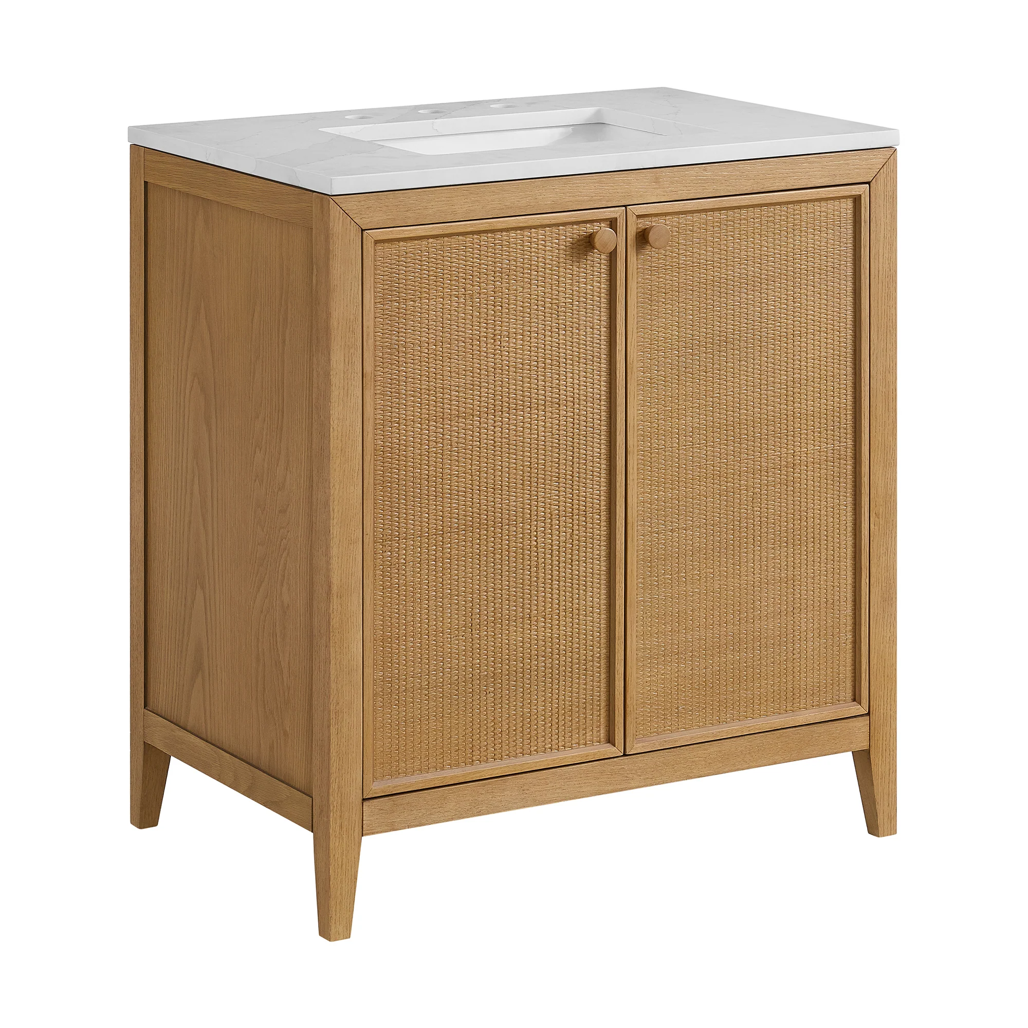 Whitney 30" x 20" Rattan RTA Single Bathroom Vanity | Cultured Marble Countertop - Image 12