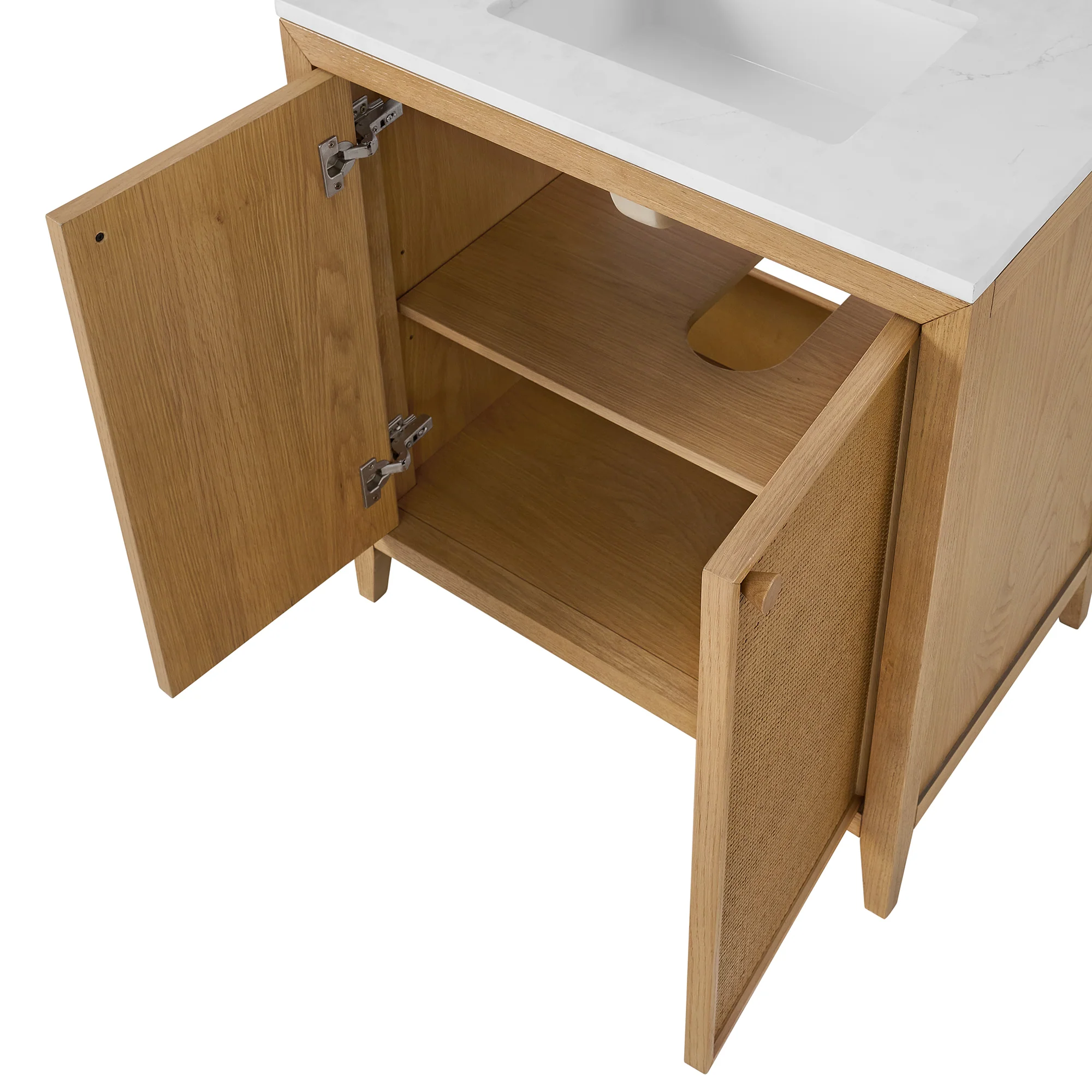 Whitney 30" x 20" Rattan RTA Single Bathroom Vanity | Cultured Marble Countertop - Image 5
