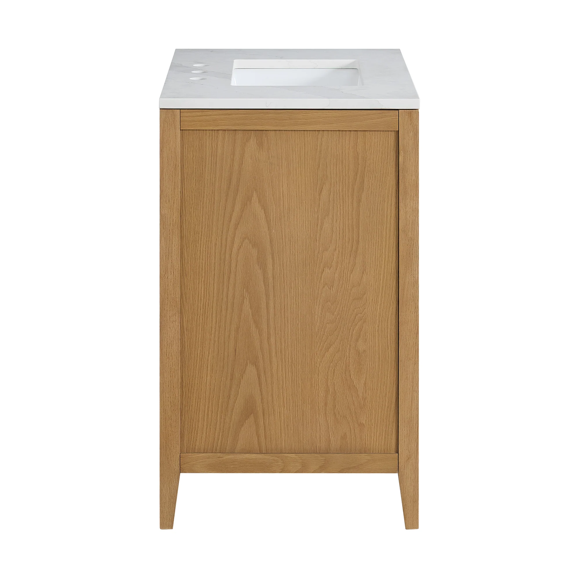 Whitney 30"W x 20"D Rattan RTA Single Bathroom Vanity | Calacatta Gold Quartz Countertop - Image 9